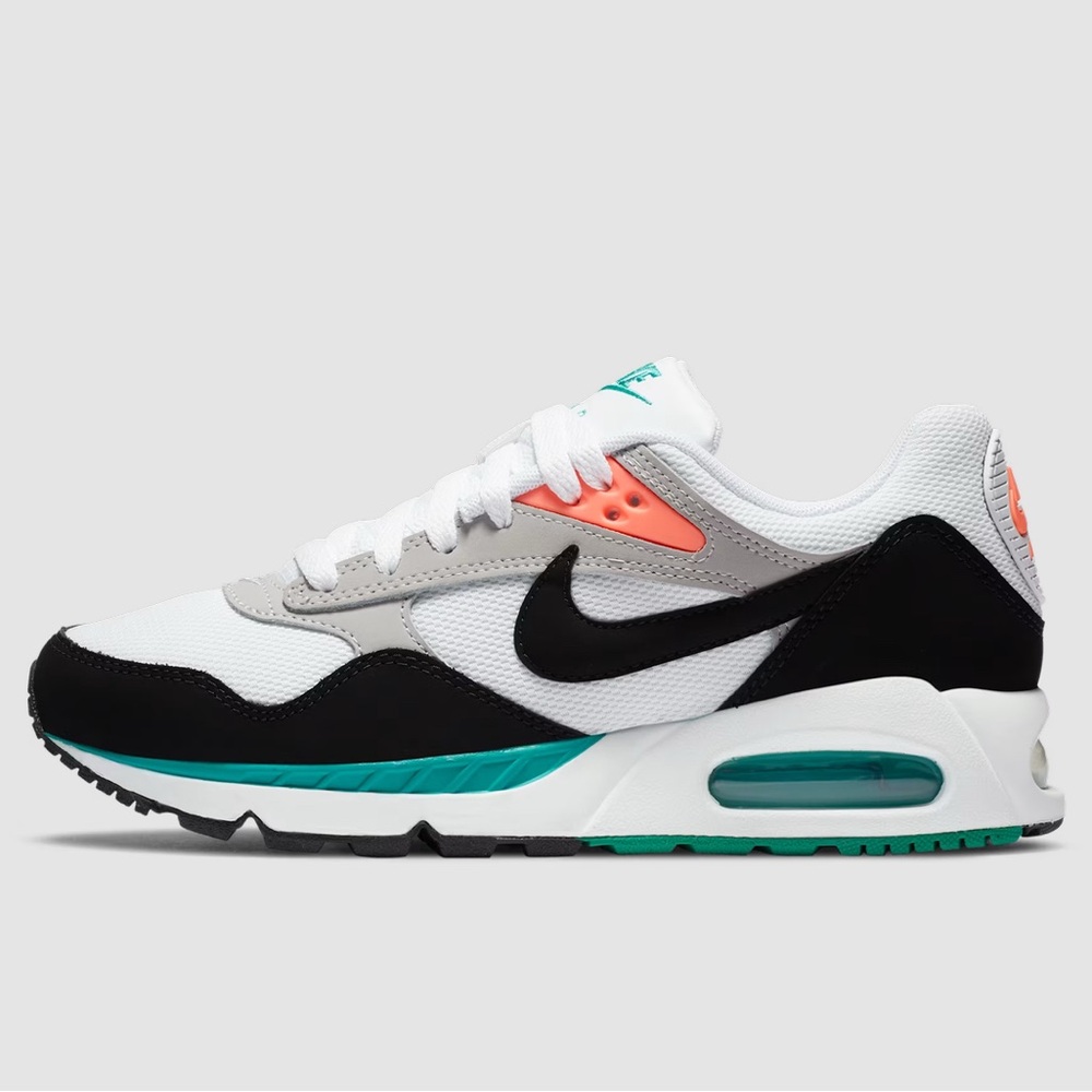 Nike Air Max with Black, White, Teal, and Coral